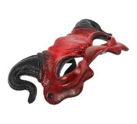 GALPADA Half Face Devil Mask Brown Pu Foam with Scary Appearance and Comfortable Fit for Halloween Parties and Masquerade Costume Accessories