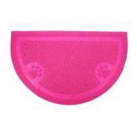 GALPADA Half-round Pvc Cat Litter Mat Rose Pink Water-resistant Pet Cleaning Carpet with Dirt-grabbing Design Small Footprint Foot Sleeping Pad Placemat for Dogs and Cats