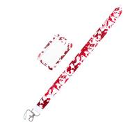 GALPADA Halloween Bloody Pattern Lanyard Card Holder Durable Id Badge Cover with Neck Strap for Women Men Teens Chic Horror Design for Spooky Party and Everyday Use