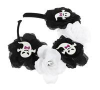 GALPADA Halloween Bride Headdress Roses Ghostly Floral Hair Clasp for Cosplay Costume Parties Soft Comfortable Halloween Headband for Women