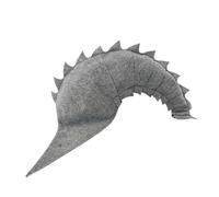 GALPADA Halloween Costume Long Tail Wizard Hat Dress up Hat Halloween Accessories for Woman Horns Headpiece Grey