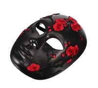 GALPADA Halloween Prank Mask Floral Full Face Masquerade Ball Mask for Women Handmade Embroidered Applique Design Vintage Carnival Cosplay Accessory for Festival and Holiday Parties