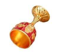 GALPADA Halloween Retro Style Party Chalice Decorative Alloy Goblet | Golden Red Finish, round Mouth Edges Grinding, Non-slip Design, Elegant Hotel Liquor Cup