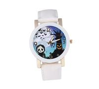 GALPADA Halloween Theme Women's Quartz Watch Pumpkin Witch Castle Design Fashionable Leisure Wrist Watch