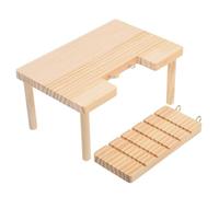 GALPADA Hamster Cage Platform Wooden Small Pets Table with Ladder Two Levels Solid Wood Pet Habitat Accessory Providing Generous Space for Hedgehogs and Similar-sized Animals