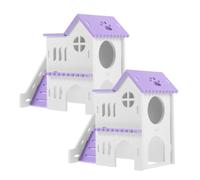 GALPADA Hamster Hideout House Villa and Pet's Habitat 2 Sets Lavender Pvc Small Animal Shelter and Hiding Place for Hamsters and Guinea Pigs for Hamsters Guinea Pigs