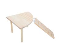GALPADA Hamster Wooden Platform with Ladder for Small Pets, Lightweight Corner Cage Accessory Made of Natural Wood, Efficient Space Usage, for Mice and Guinea Pigs in Rodent Tanks