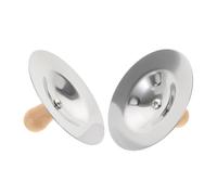GALPADA Hand Cymbals for Children and Beginners, Small Silver Metal and Wood Finger Cymbals with Portable Design and Easy to Master, for Performance Spaces and Group Music Activities