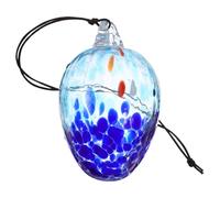 GALPADA Hand Painted Crystal Easter Egg Ornament: Stained Glass Hanging Pendant Hollow Pastel Decor for Spring Party Christmas Tree Window Garden Display