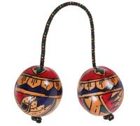 GALPADA Hand-painted Indonesian Rhythmic Aslatuas Sand Ball Shaker, Single-hand Percussion Instrument with 29-32cm Rope, Musical Rhythm Shaker for Adults and Beginners, Random Style