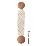 GALPADA Hand-Woven Japanese Style Door Knob Drawer Handle with Screws Smooth Polished Wooden Cabinet Pull for Furniture Decoration Easy to Install and Comfortable Grip