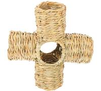 GALPADA Hand-woven Small Hideaway Tunnel, Hamster Tunnel with Open Entrances, Guinea Pig and Rabbit Resting Tube for Chewing and Hiding