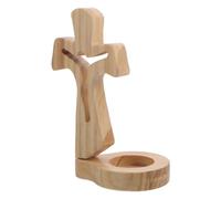 GALPADA Handcrafted Wooden Cross Tabletop Decor for Altars, Beige