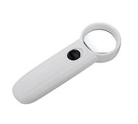 GALPADA Handheld Magnifying Glass with LED White Lights Compact Durable Abs Frame Optical Glass Lens for Map Reading Jewelry Inspection Stamp and Coin Collecting Portable Close Up Loupe