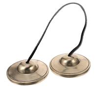 GALPADA Handmade Copper Meditation Bell Cymbal Percussion Instrument with Delicate Pattern Smooth Edges Small Portable for Yoga Zen Healing Sound Therapy