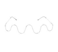 GALPADA Handmade Diamond Rimless Glasses Frame for Women, Metal Half Frame Wave Design, Fine Workmanship and Sturdy Use, for Holidays and Parties