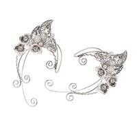 GALPADA Handmade Filigree Ear Fairy Clip On Earrings Elves Ear Bone Clips No Piercing Earrings for Halloween Wedding Costume Cosplay