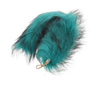 GALPADA Handmade Plush Faux Fox Tail Keychain with Zinc Alloy Charm Soft Texture Bag Pendant for Halloween Festival Unique Artisan Craftsmanship Accessory for Handbag Backpack Car