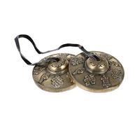 GALPADA Handmade Pure Copper Yoga Meditation Cymbal Bell with Symbols Portable Percussion Instrument for Religious Ceremony Mindfulness and Sound Therapy