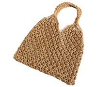 GALPADA Handwoven Cotton Thread Beach Tote Bag Large Capacity Casual Shoulder Bag Lightweight Woven Handbag for Summer Travel Picnic and Shopping