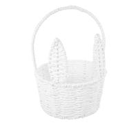 GALPADA Handwoven Easter Bunny Ear Basket for White Woven Flower Basket for Easter Egg and Candy Storage for Festive Organization