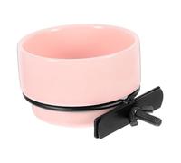 GALPADA Hanging Ceramic Bird Bowl Removable Food and Water Dish for Parrots Stylish Multi Functional Feeder for Indoor Outdoor Use Durable Elegant Pink Design