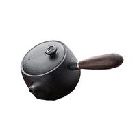 GALPADA Heat Resistant Black Teapot Retro Kung Fu Tea Pot Elegant Handmade Tabletop Decorative Teapot for Home and Office Leisure Tea