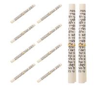 GALPADA Hebrew Kosher Mezuzah Scrolls with Authentic Hebrew Door Scroll Blessings 10pcs and Spiritual Comfort, Paper and Rope Material for Jewish Door Blessing for Interior Environments