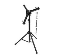 GALPADA Height Tripod Drum Rack for Dumb Drum Practice Portable Alloy Stand with Rivet Craftsmanship Black Storage for Beginners and Drummers