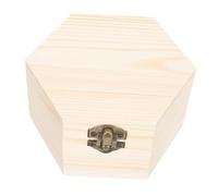 GALPADA Hexagon Wooden Box Small DIY Craft Storage Case with Hinged Lid Unfinished Wood Trinket Organizer for Jewelry and Keepsakes