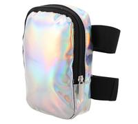 GALPADA Holographic Thigh Bag with Adjustable Strap for Women Lightweight Iridescent Outdoor Waist Pouch for Hiking Travel Cycling and Sports with Multiple Compartments