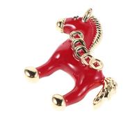 GALPADA Horse Copper Zodiac Horse Design Lightweight Vintage Inspired Red Brooch Pin for Women with High Oxidation Resistance, Decorative Accessory for Suit Or Collecting