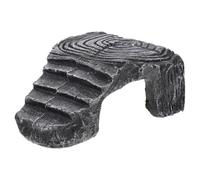 GALPADA Indoor Turtle Basking Platform with Resin Hideout Cave, Reptile Climbing Shelter for Tortoise Habitat, Decorative Terrarium Amphibian Resting Triangle Ramp