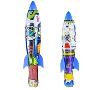 GALPADA Inflatable Rocket Featuring Squeeze Tail Launch 2pcs with Aluminum Film Material and Fill with Air Function Suitable for Outdoor Playroom Fun and Sports
