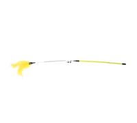 GALPADA Interactive Cat Teaser Stick for Cats and Kittens Made of Sturdy Yellow Pvc to Mood and Stimulate Hunting Instincts for Pet Supplies Random Color
