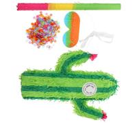 GALPADA Interactive Fun Paper Pinata Random Color with Rod and Candies Reusable Cactus Pinata Unique Creative Design for Birthday Party and Gatherings for ’s Party Supplies