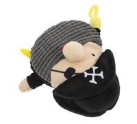 GALPADA Interactive Plush Dog Chew Toy Sound, Sturdy Teething Toy for Puppies and Aggressive Chewers, Black Pirate Captain Stuffed Animal for Pet Play and Teeth Cleaning