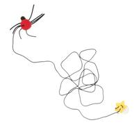 GALPADA Interactive Spider at Design, Lightweight Auditory and Stimulating Hanging from Red Felt Cloth Visual Senses Cat Door for Indoor Cats and Kittens Home