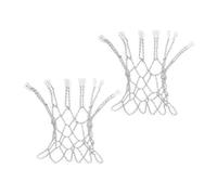 GALPADA Iron Chain Basketball Net Replacement Heavy Duty Rust-proof 2 Pcs Basketball Hoop Net with Easy Attachment for Indoor and Outdoor Courts