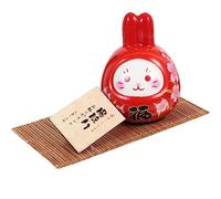 GALPADA Jade Rabbit Ornament Car Lovely Rabbit Toy Dining Room Table Decor Animal Figurines for Chinese New Year Decorations 2023 Toys Dining Table Ceramics White Porcelain Office Red