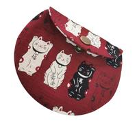 GALPADA Japanese Style Cat Purse Simple Change Storage Bag for Daily Use Portable Design Cat Pattern for Travel and