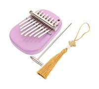 GALPADA Kalimba Thumb Piano 8 Keys Mini Musical Instrument for Beginners Portable Purple Oval with Full Accessory Set and Box for Travel Outdoor Music Practice