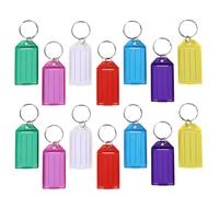 GALPADA Key Tags with Ring 50pcs Plastic Key Id Tags Readable Both Sides for Organizing and Name Suitable for USB Drivers and Other Items Needing Identification Color