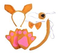 GALPADA Khaki Animal Ear Headband Set Comfortable Cloth Material Creative Cartoon Style Suitable for New Years Eve Costume Party and Masquerade Role Play Accessories