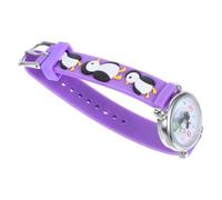 GALPADA Kids Cartoon Watch Penguin Analog and Digital Wrist Watch Adjustable Strap Purple for Toddlers Girls Boys Learning Time Management