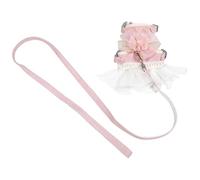 GALPADA Kitten Harness and Leash Set for Cats and Rabbits, Adjustable Escape-proof Pink Floral Vest, Animal Chest Strap for Small Pets 3.5-6kg Walking and Outdoor Use