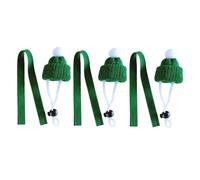GALPADA Knitted Small Pet Hat and Double-sided Fleece Scarf Lightweight Warm Wool Yarn Photo Prop for Hamsters Guinea Pigs Chinchillas Cute Green Handmade Accessory