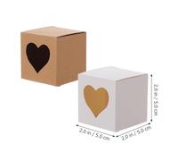 GALPADA Kraft Paper Boxes Paper Candy Boxes 60pcs with Window Heart-shaped for Packaging, Simple Elegant Brown for Christmas Random Color and Bake Sale