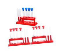 GALPADA Laboratory Test Tube Rack with Tubes and Mixed Color Stoppers Science Experiment Kit for Organized Storage Stand for Educational Chemistry and Scientific Learning
