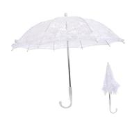GALPADA Lace Wedding Umbrella Props White Parasol Vintage Style Decorative Umbrella for Stage Performance